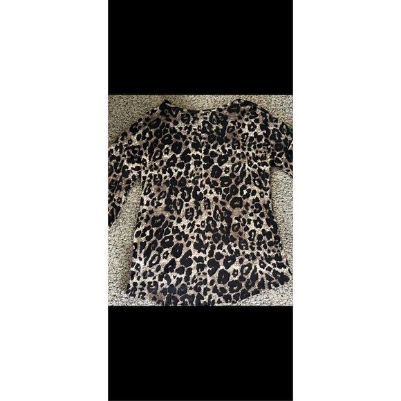 Signature studio animal, print sweater tunic with sparkly beaded elbows, XL  - Picture 4 of 12